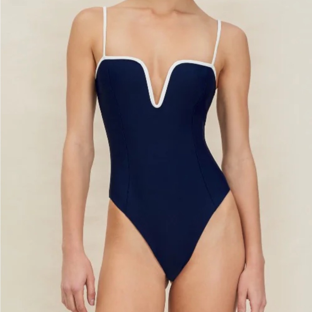 Elegant Navy One-Piece Swimsuit